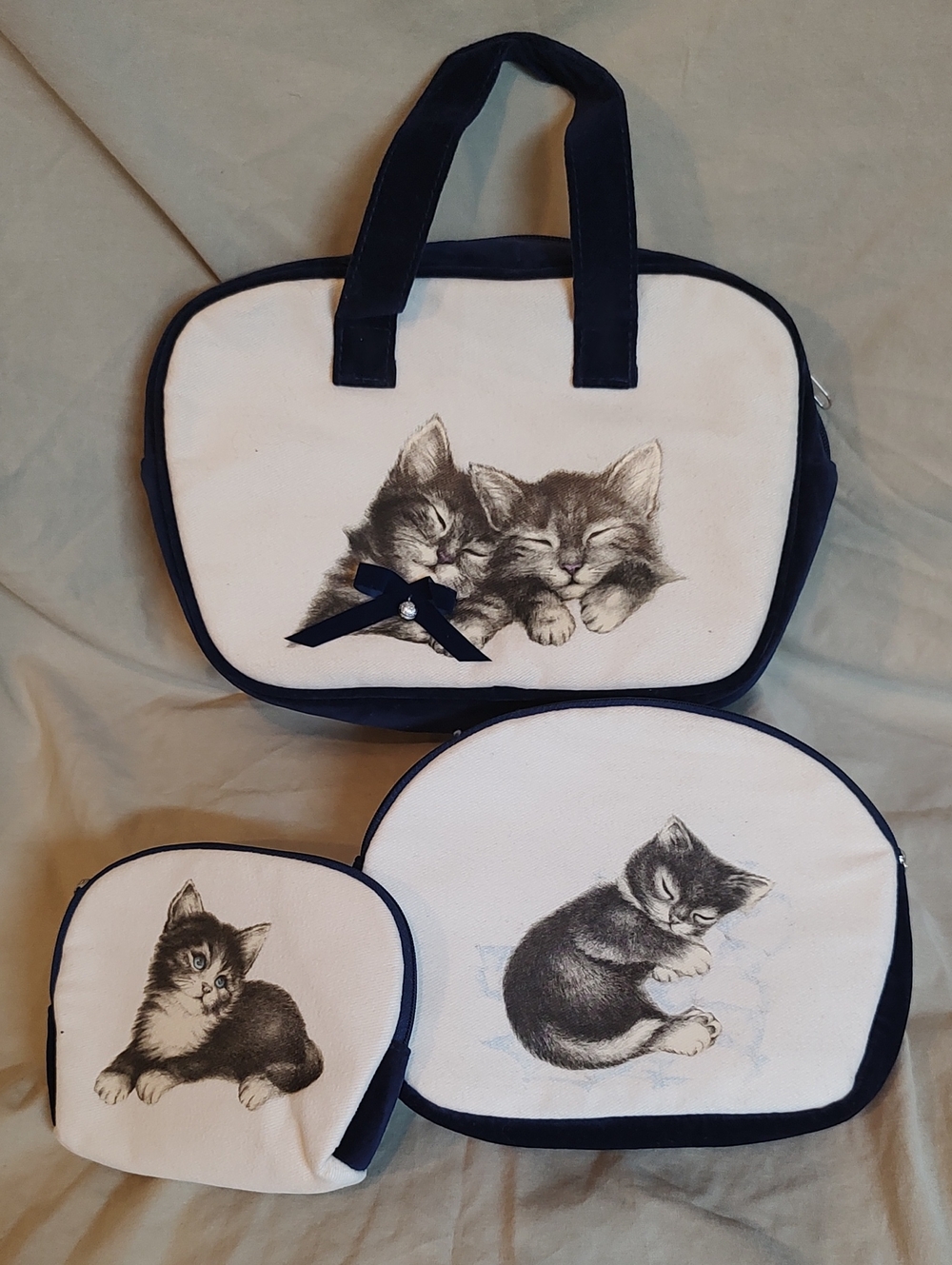 Nesting Kitten Accessory/Makeup Bags